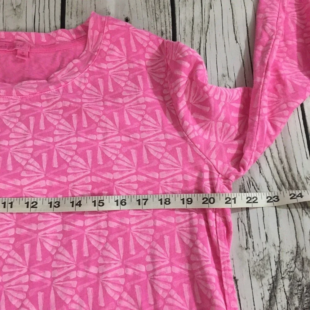 Fresh Produce Tunic Top Size M Scoop Neck 3/4 Sleeve 100% Cotton Hot Pink - Picture 6 of 7